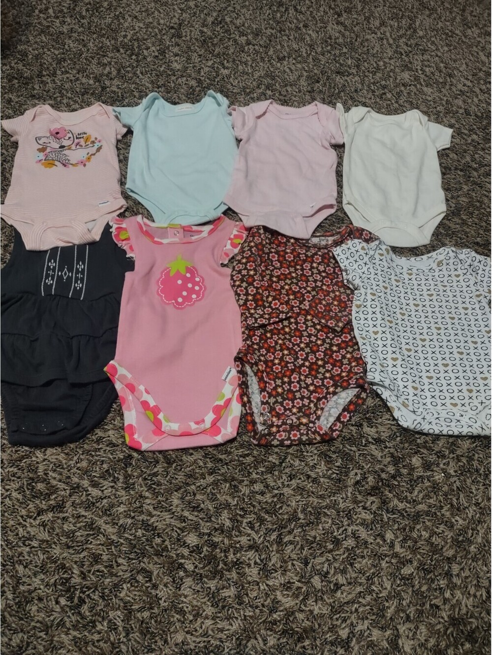 Girls Lot Of 8 One Piece Gerber Laura Ashley Carters Size 0 3 Months